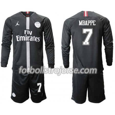 Paris Saint-Germain Matchtröjor MBAPPE 7 Jodan Svart Barn Tredje Fotbollströja 2018-2019 Långärmad Paris Saint-Germain Matchtröjor MBAPPE 7 Jodan Svart Barn Tredje Fotbollströja 2018-2019 Långärmad